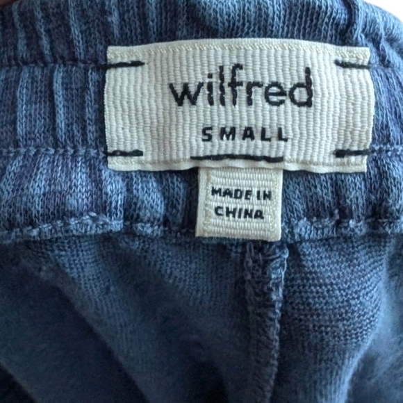 Aritzia Wilfred Free Joggers Slouchy Elastic Waist Womens S Pull-on Linen Blue - Picture 7 of 8
